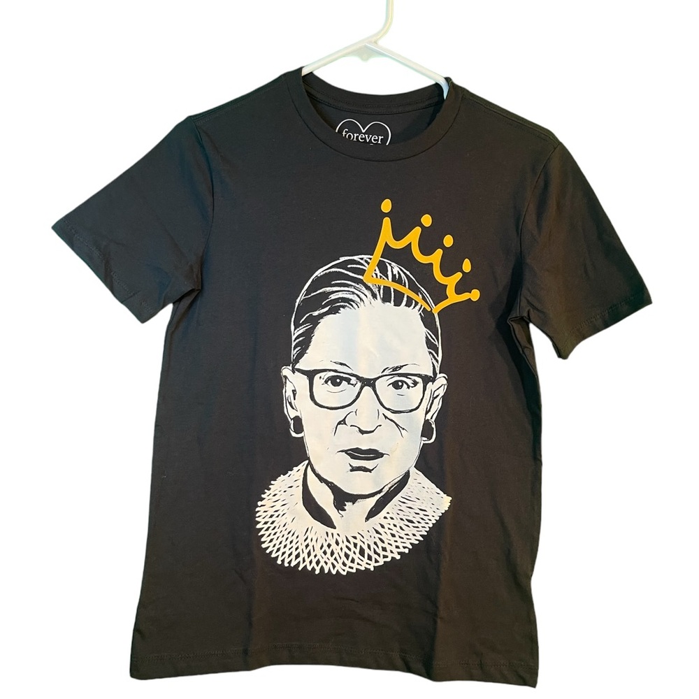 Ruth Bader Ginsburg w/ Crown Black Graphic T-Shirt